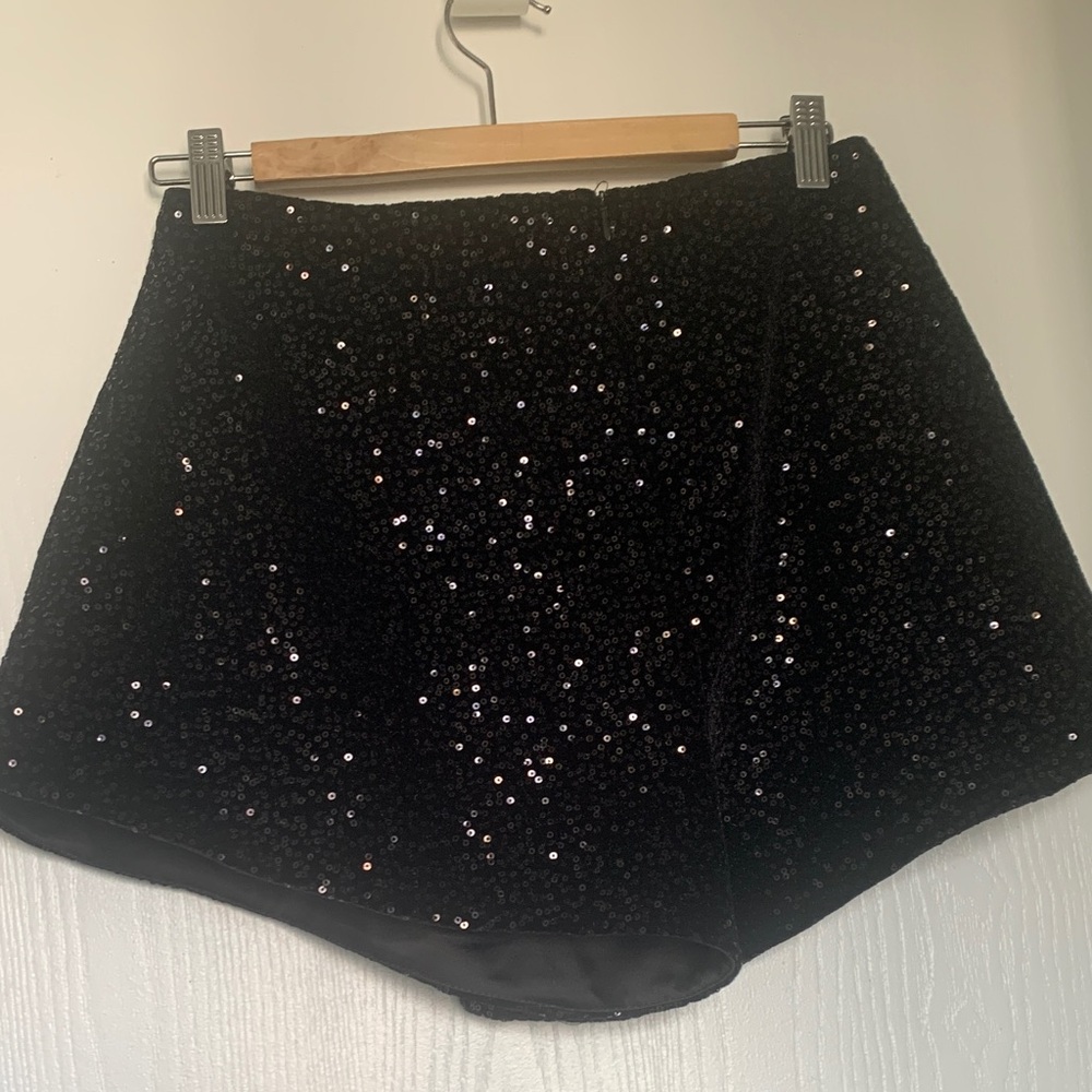Zara Black Sequin Mini Skirt